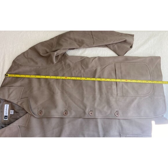 Vintage Bachrach 100% Silk Utility Chore Coat Jacket Men's XL Brown Tan *Flaws* - Picture 9 of 13